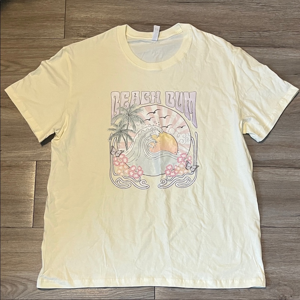 2/$10 Woman’s Beach Bum Cream Graphic Tee